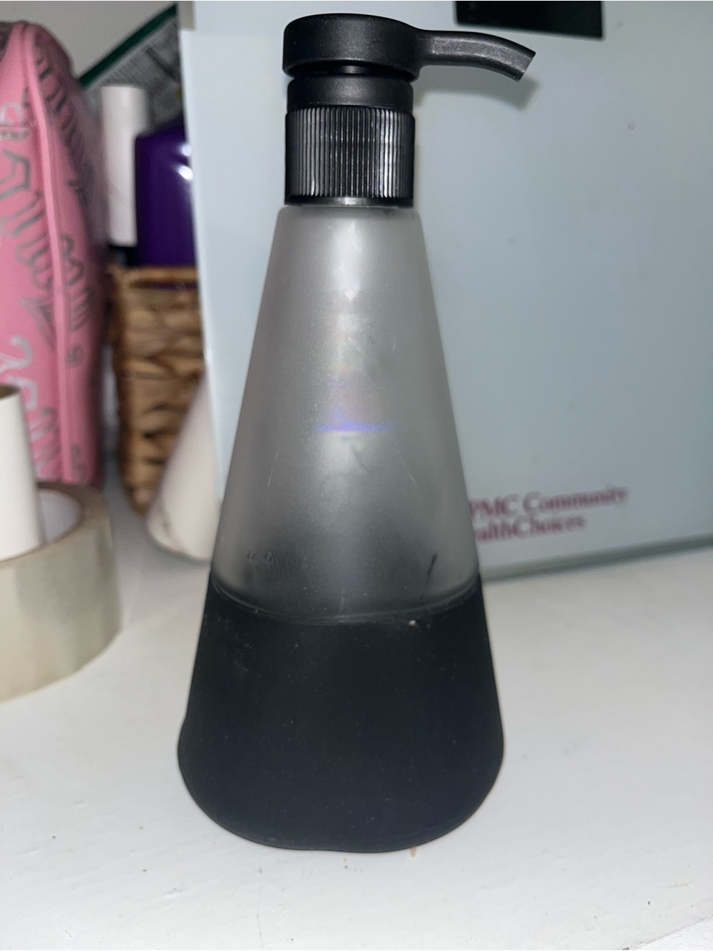 Matte Black and Frosted Grey Soap Dispenser - Unbranded